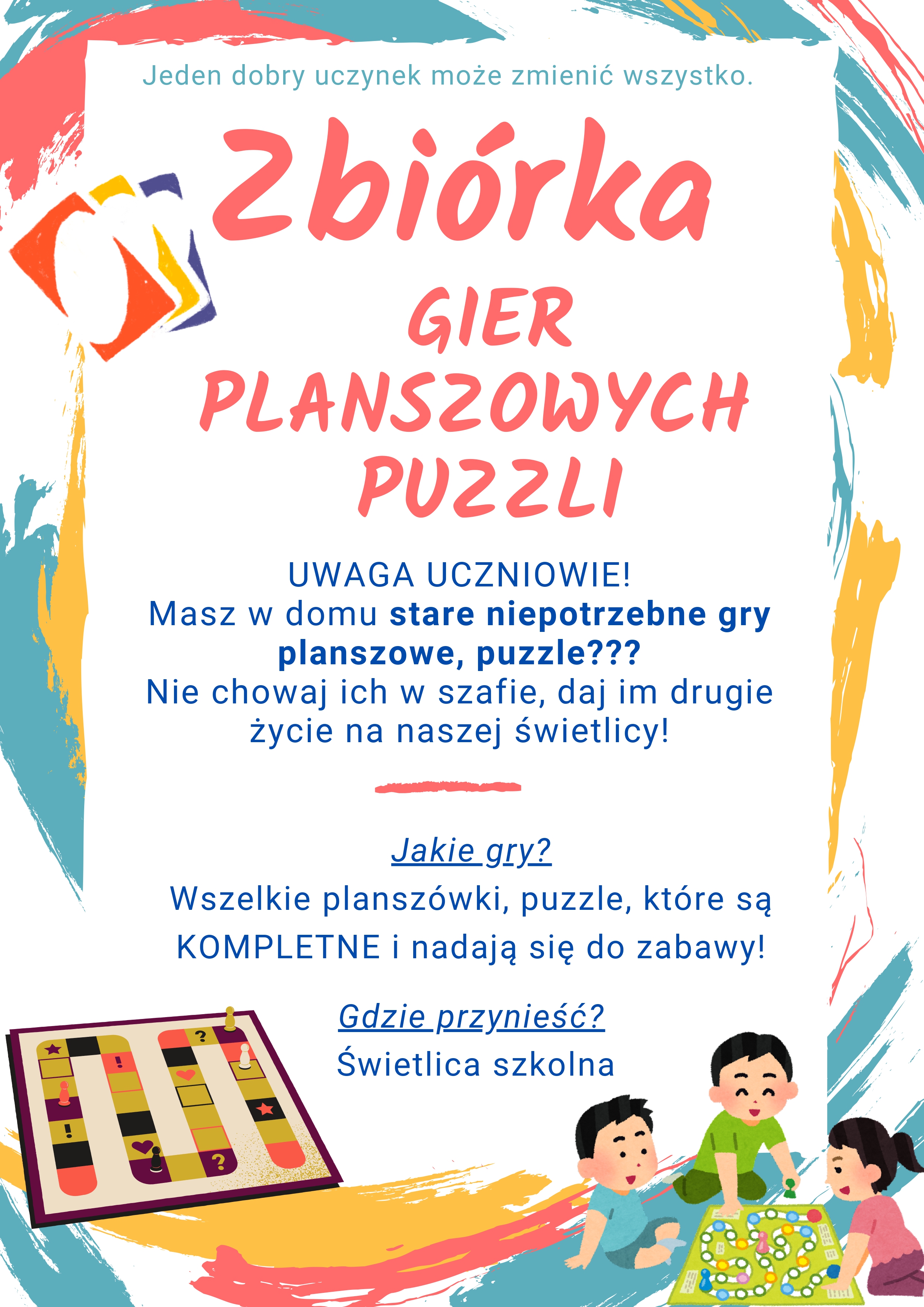 Zbiórka gier planszowych na świetlicy